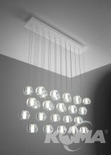 Multispot/beluga oprawa wisząca 30x3W LED 3000K biała